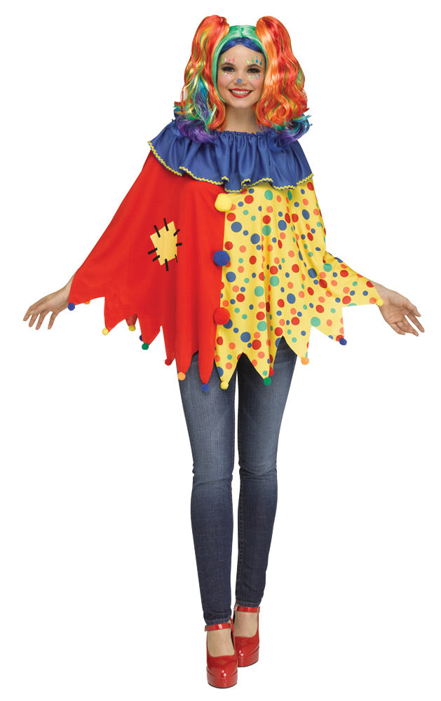 Women's Multicolor Clown Poncho Clown Halloween Costumes - Tophatter Daily Deals