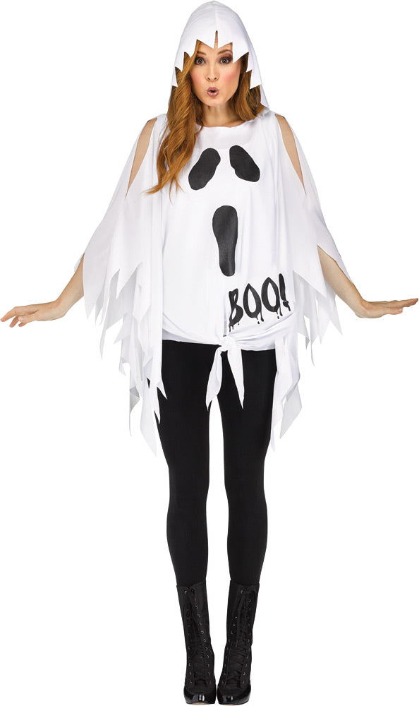 Women's Ghost Print Poncho Halloween Costume Sets - Tophatter Daily Deals