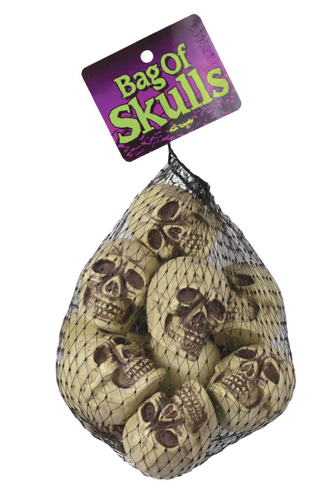 Bag of Skulls - 12 Pieces Halloween Skeleton Decorations - Tophatter Daily Deals