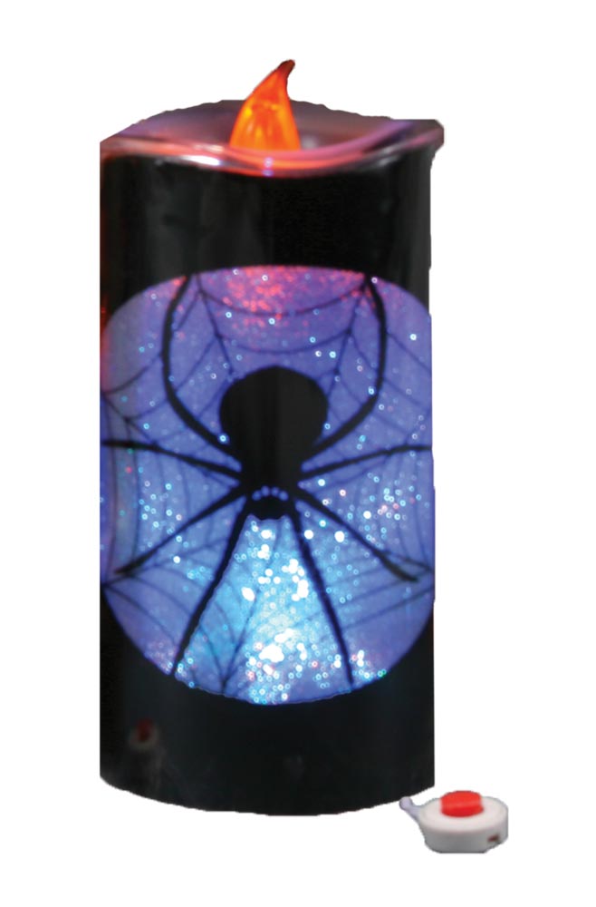 6" Glitter Spider Candle Halloween Spider Decorations - Tophatter Daily Deals