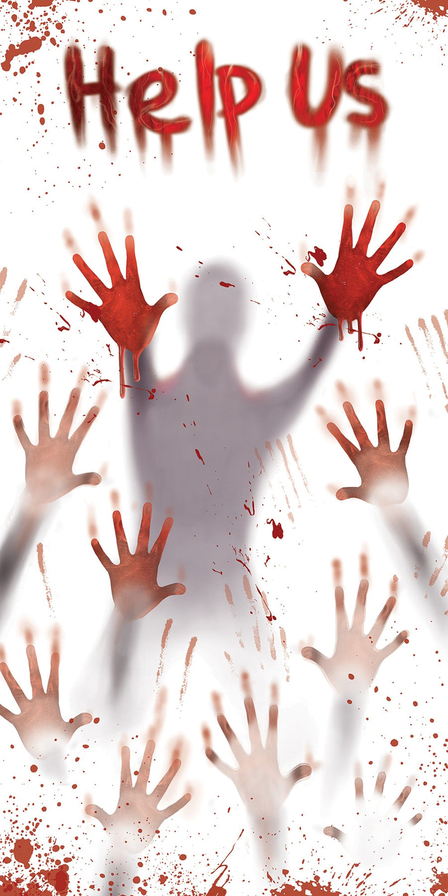 Zombie Door Cover Help Me Halloween Door Decorations - Tophatter Daily Deals