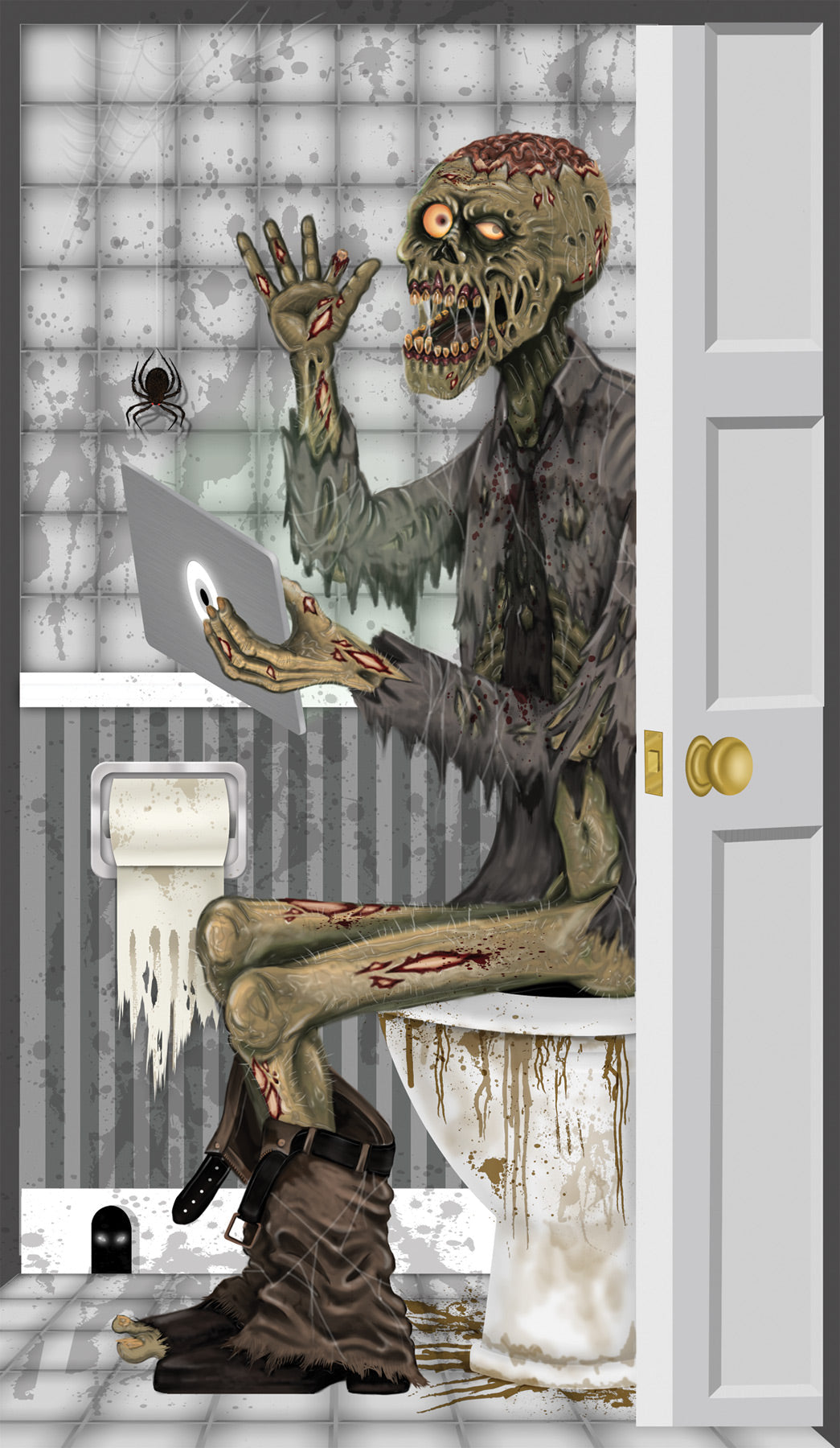 Zombie Toilet Door Cover Halloween Door Decorations - Tophatter Daily Deals