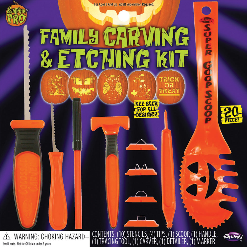 20-Piece Pumpkin Carving & Etch Kit Halloween Pumpkin Decorations - Tophatter Daily Deals