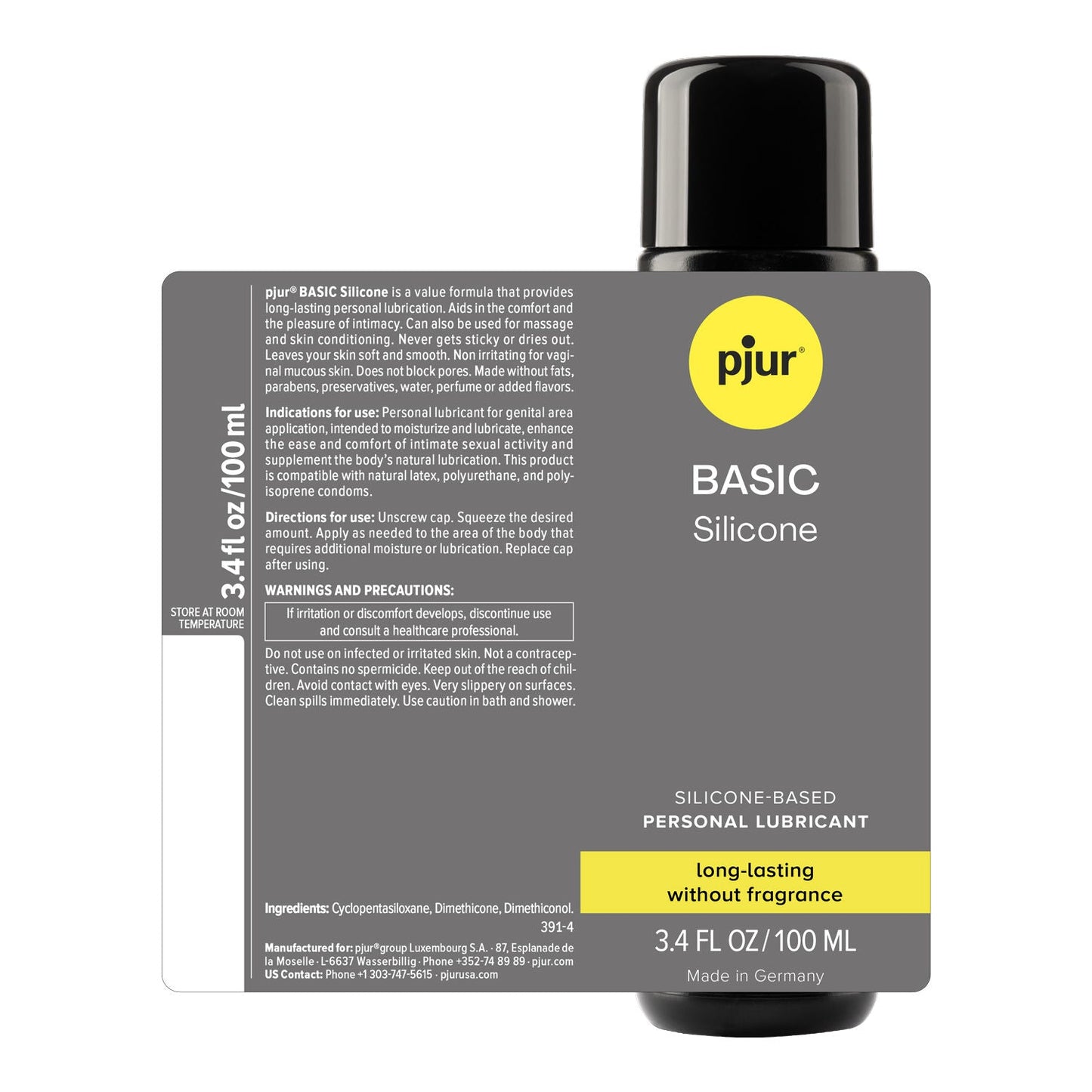 Pjur Basic Silicone – 3.4 Fl. Oz. (100ml) Long-Lasting Personal Lubricant > Lube > Silicone - Tophatter Daily Deals