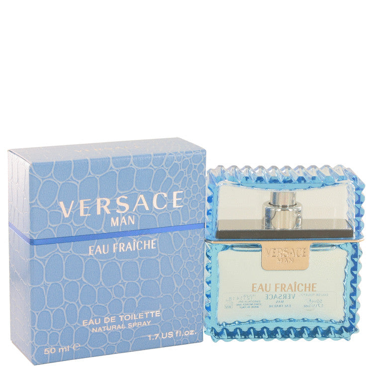Versace Man by Versace Eau Fraiche Eau De Toilette Spray (Blue) 1.7 oz for Men Default Title Beauty & Fragrance - Tophatter Daily Deals