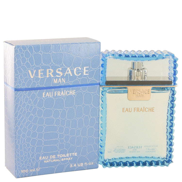 Versace Man by Versace Eau Fraiche Eau De Toilette Spray (Blue) 3.4 oz for Men Default Title Beauty & Fragrance - Tophatter Daily Deals