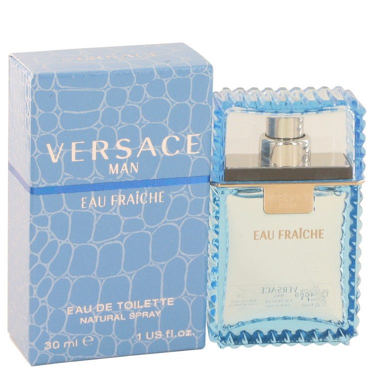 Versace Man by Versace Eau Fraiche Eau De Toilette Spray (Blue) 1 oz for Men Default Title Beauty & Fragrance - Tophatter Daily Deals