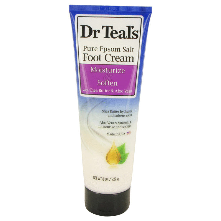 Dr Teal's Pure Epsom Salt Foot Cream by Dr Teal's Pure Epsom Salt Foot Cream with Shea Butter & Aloe Vera & Vitamin E 8 oz for Women Default Title Designer Fragrances - Tophatter Daily Deals