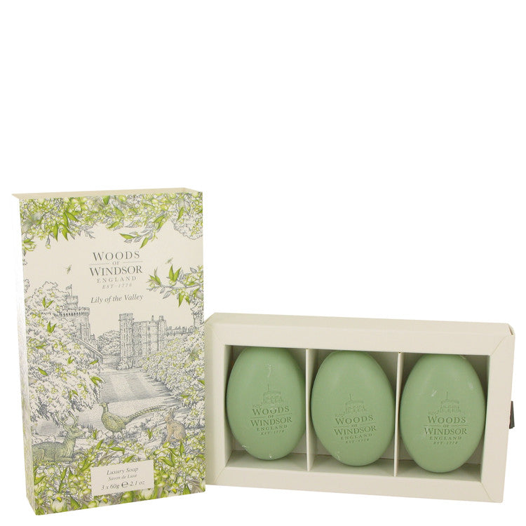 Lily of the Valley (Woods of Windsor) by Woods of Windsor Three 2.1 oz Luxury Soaps 2.1 oz for Women Default Title Beauty & Fragrance - Tophatter Daily Deals