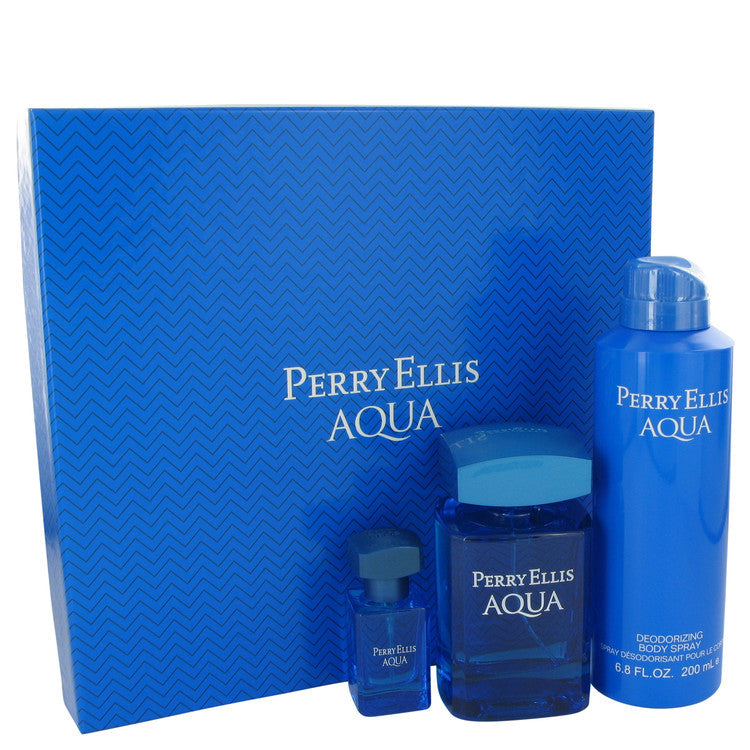 Perry Ellis Aqua by Perry Ellis Gift Set -- for Men Default Title Beauty & Fragrance - Tophatter Daily Deals