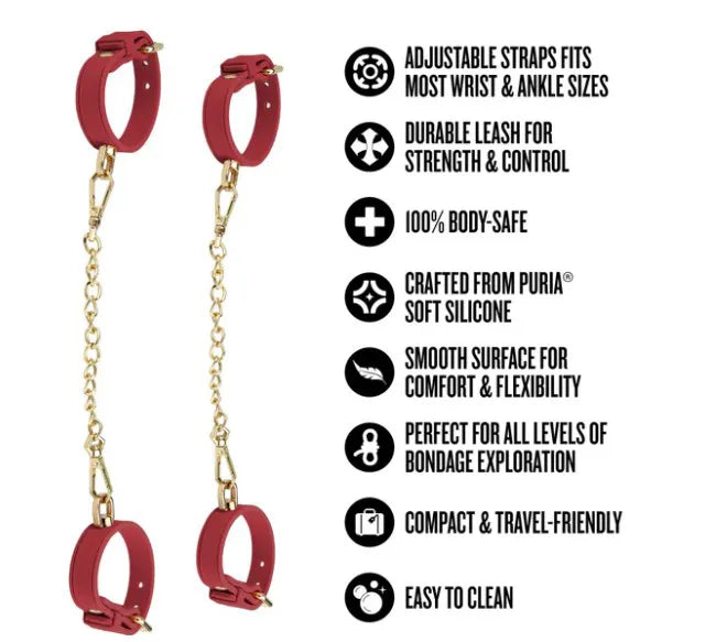 Temptasia Ardor – Silicone Wrist and Ankle Restraints Set > Bondage Gear > Restraints - Tophatter Daily Deals