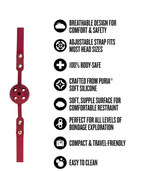 Temptasia Ardor – Breathable Silicone Ball Gag with Adjustable Strap > Bondage Gear > Gags and Bits - Tophatter Daily Deals