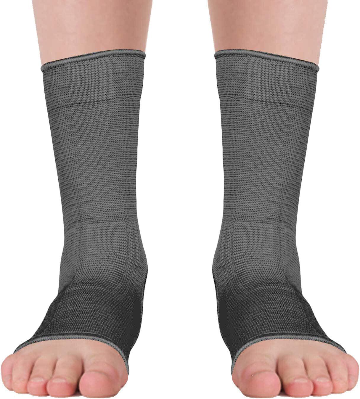 Best Socks for Plantar Fasciitis UK - 2x Compression Socks Fit Foot Arch Pain Relief Support Pair Grey Exercise & Fitness - Tophatter Daily Deals