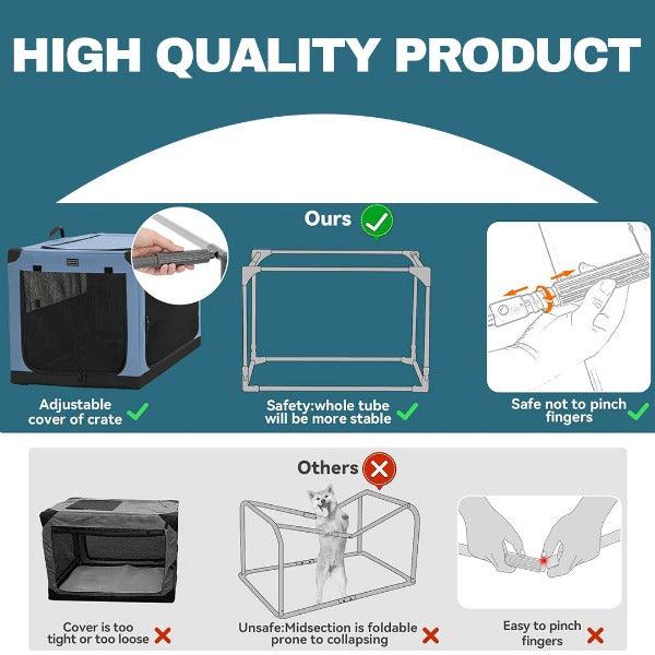 Pet Travel Crate - Pets Fabric Dog Crate Puppy Carrier Cat Travel Cage Carry Pet Bag Pet Products - Tophatter Daily Deals