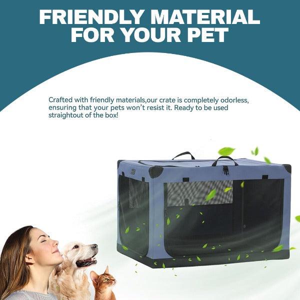 Pet Travel Crate - Pets Fabric Dog Crate Puppy Carrier Cat Travel Cage Carry Pet Bag Pet Products - Tophatter Daily Deals