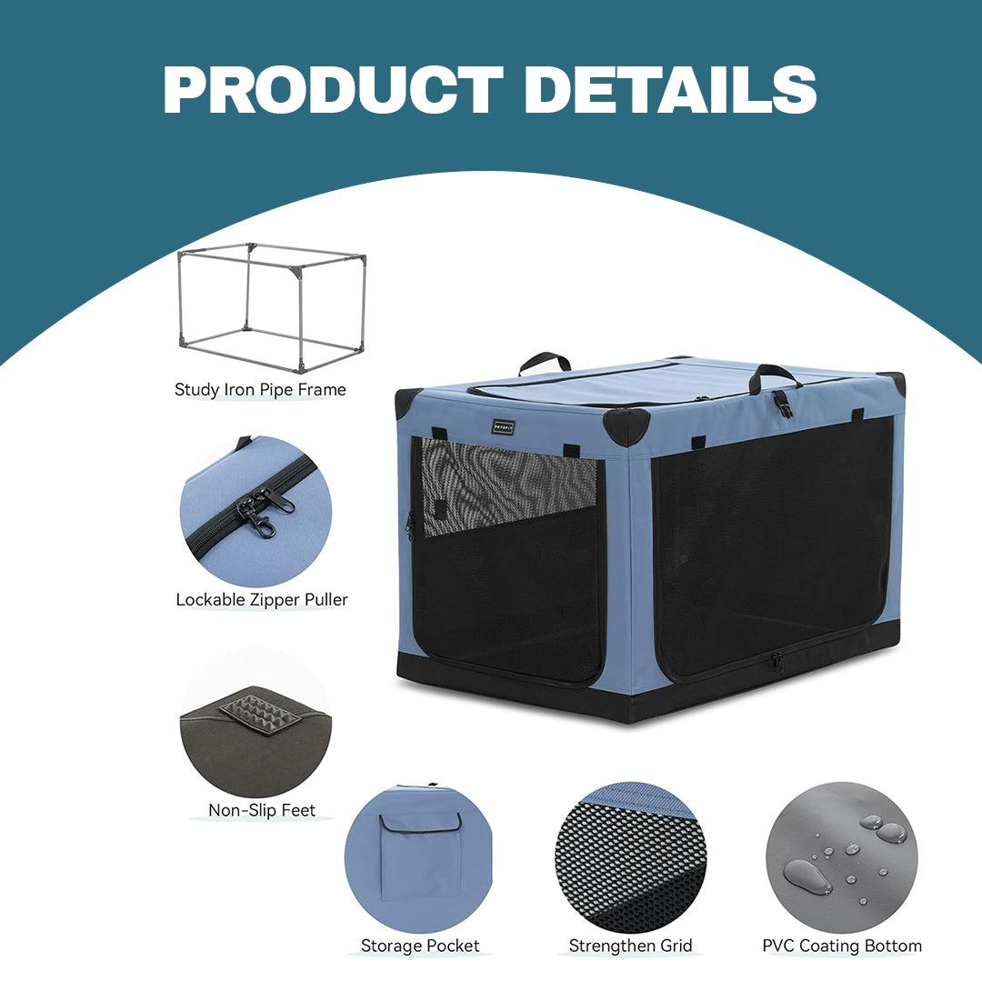 Pet Travel Crate - Pets Fabric Dog Crate Puppy Carrier Cat Travel Cage Carry Pet Bag Pet Products - Tophatter Daily Deals