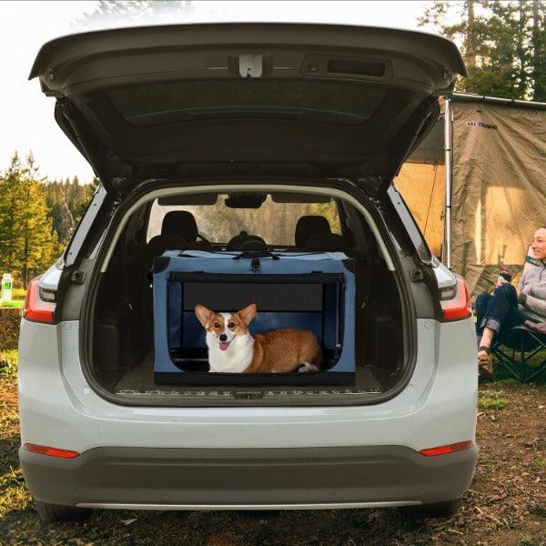 Pet Travel Crate - Pets Fabric Dog Crate Puppy Carrier Cat Travel Cage Carry Pet Bag Pet Products - Tophatter Daily Deals