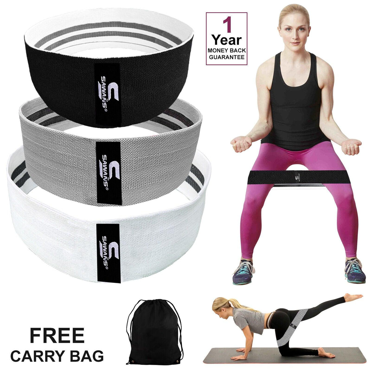 Stretchy Band for Exercise - Thigh Bands for Workout, Hip Band Workout For Men & Women Resistance Band Yoga Exercise Band Booty Band Yoga - Tophatter Daily Deals
