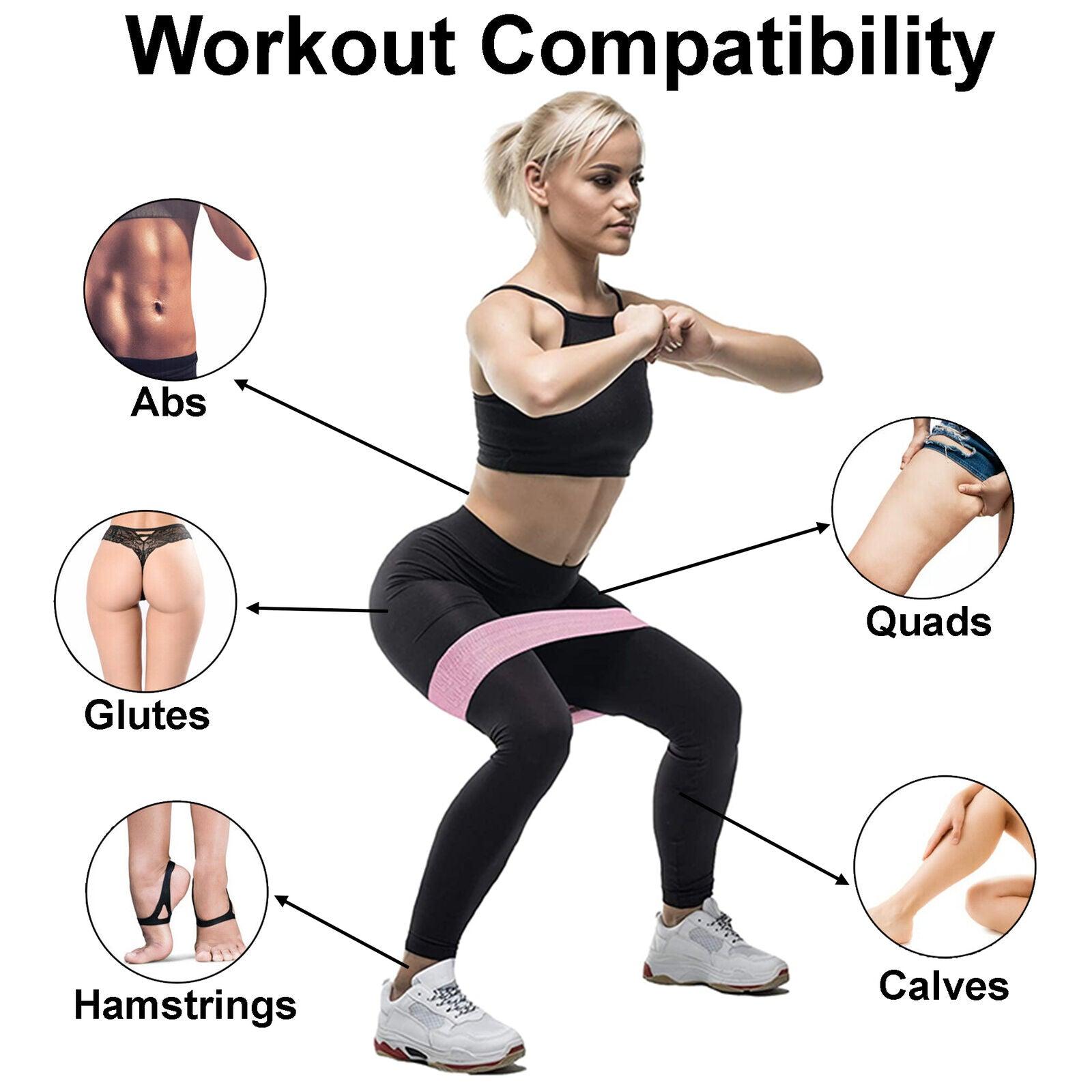 Strongest Resistance Bands - Fabric Resistance Bands Set 3 Heavy Duty Booty Glute Hip Circle Butt Non Slip Exercise & Fitness - Tophatter Daily Deals