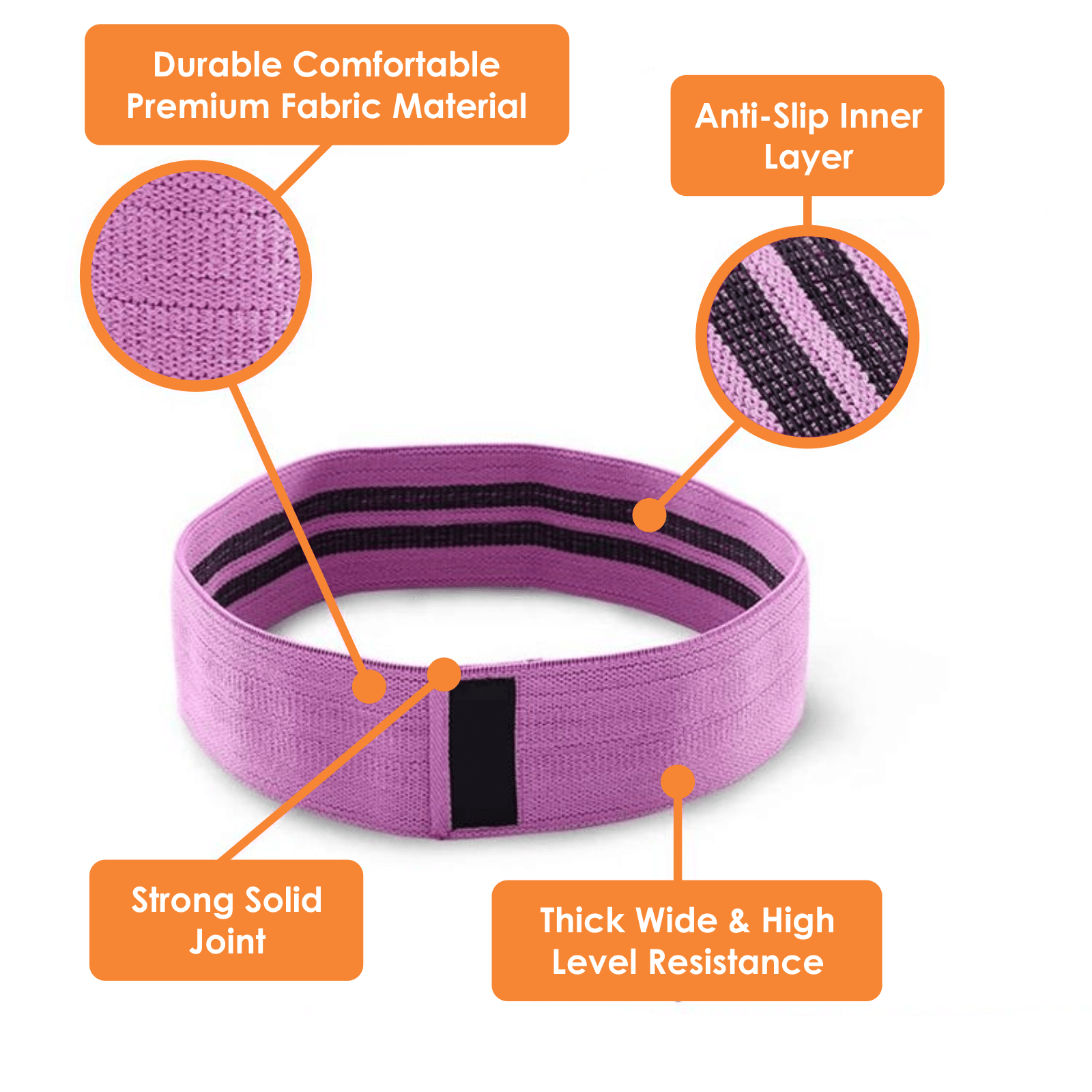 Strongest Resistance Bands - Fabric Resistance Bands Set 3 Heavy Duty Booty Glute Hip Circle Butt Non Slip Exercise & Fitness - Tophatter Daily Deals