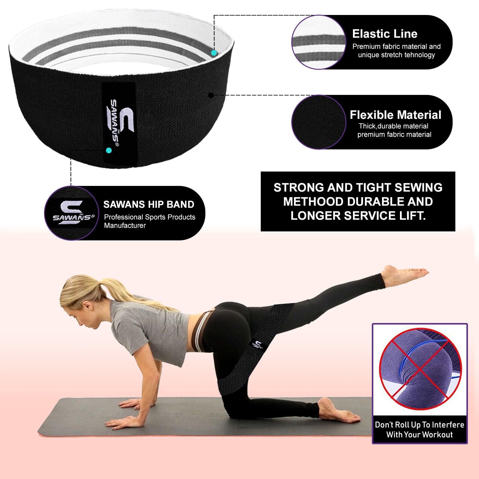 Stretchy Band for Exercise - Thigh Bands for Workout, Hip Band Workout For Men & Women Resistance Band Yoga Exercise Band Booty Band Black Yoga - Tophatter Daily Deals