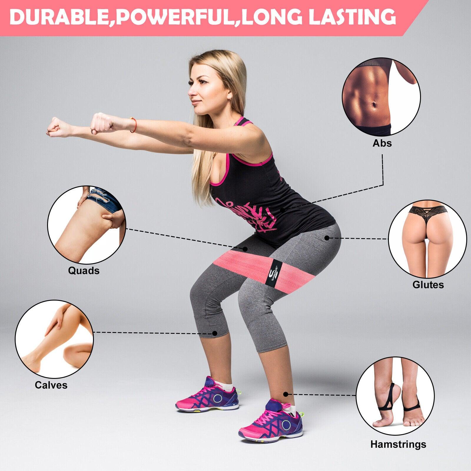 Stretchy Band for Exercise - Thigh Bands for Workout, Hip Band Workout For Men & Women Resistance Band Yoga Exercise Band Booty Band Pink Yoga - Tophatter Daily Deals