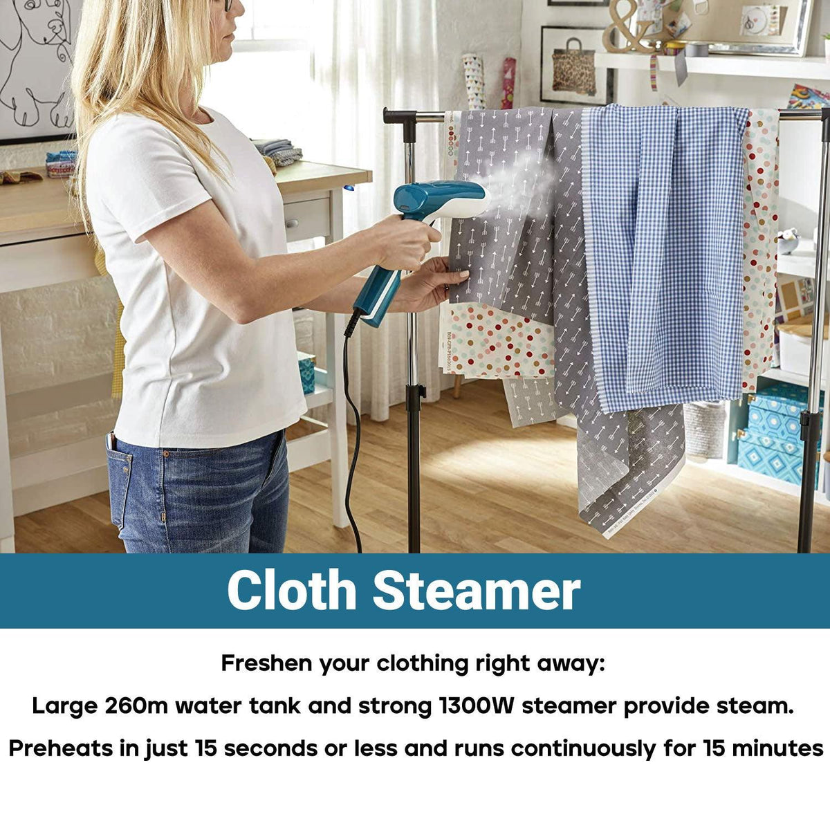 Portable Steamer for Clothes - Steam First Handheld Garment Steamer 1300W Apparel & Accessories - Tophatter Daily Deals
