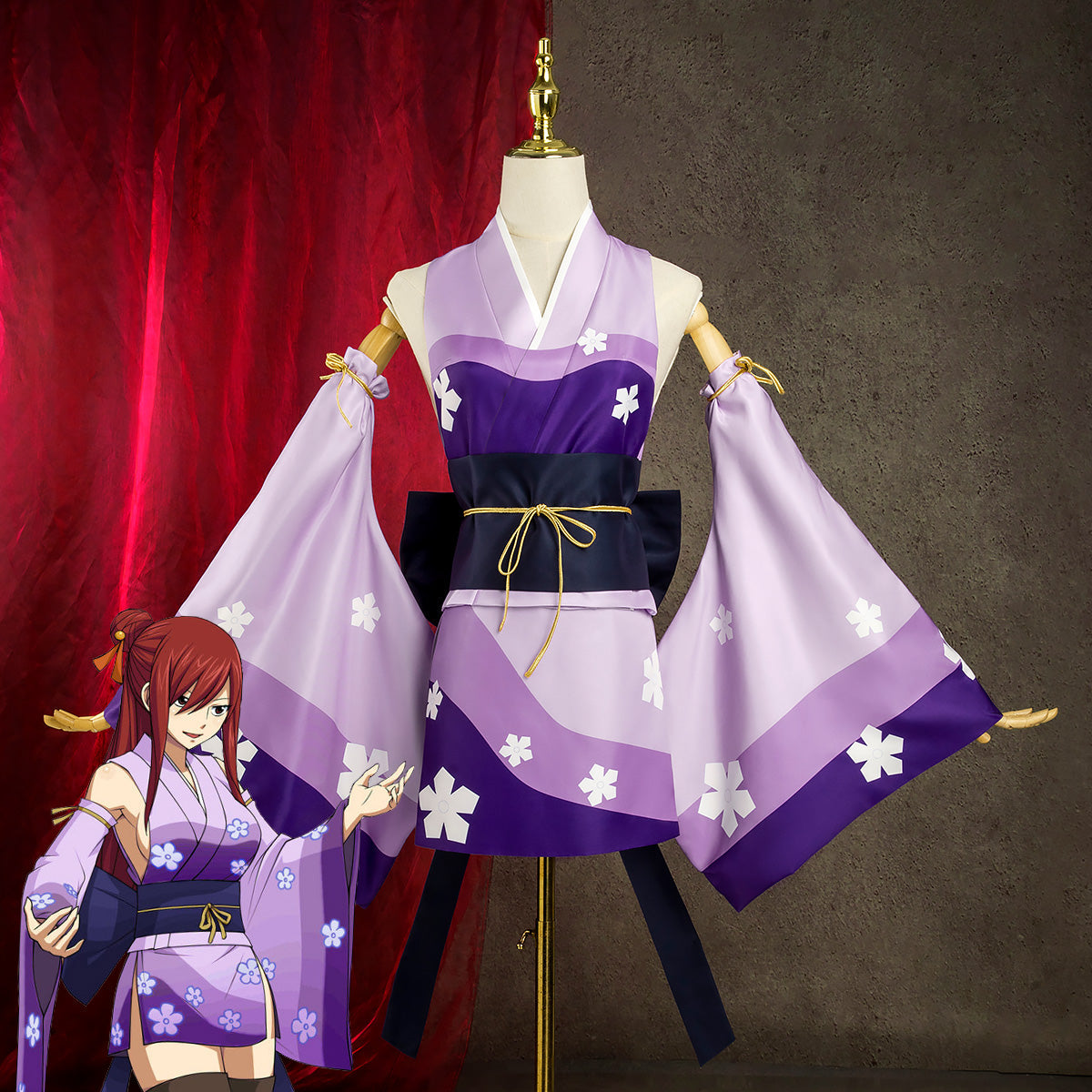 Fairy Tail Erza Scarlet Kimono Cosplay Costume Costume - Tophatter Daily Deals