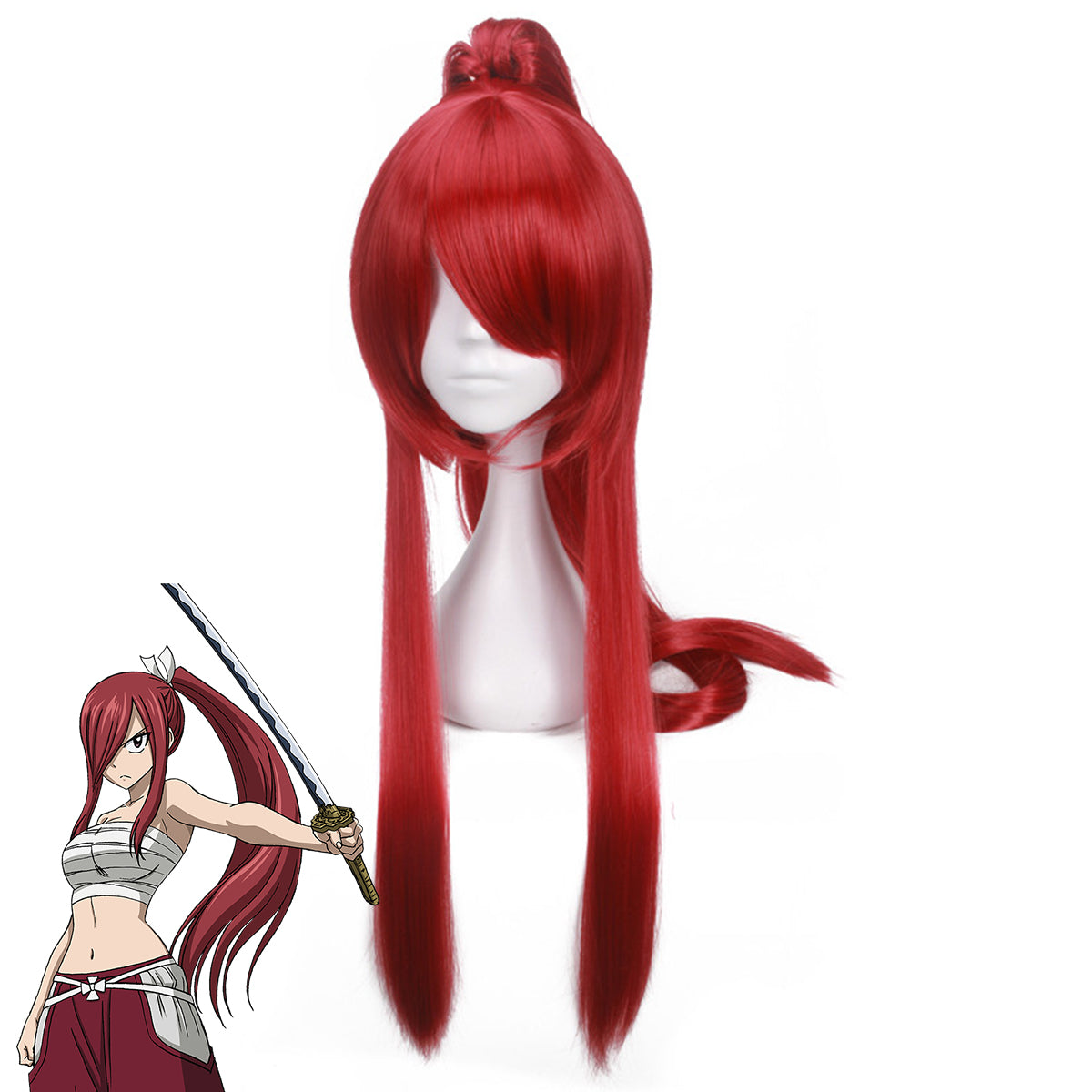 Fairy Tail Erza Scarlet Red Cosplay Wig Wig - Tophatter Daily Deals