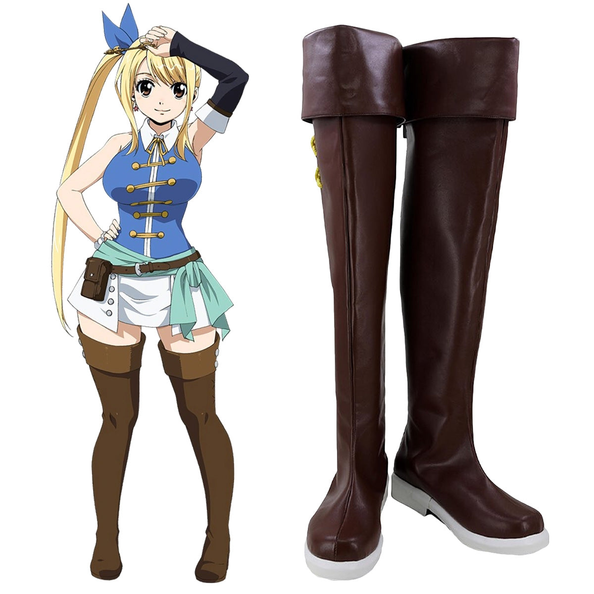 Fairy Tail Final Season Lucy Heartfilia Brown Shoes Cosplay Boots - A Edition Shoes/Boots - Tophatter Daily Deals