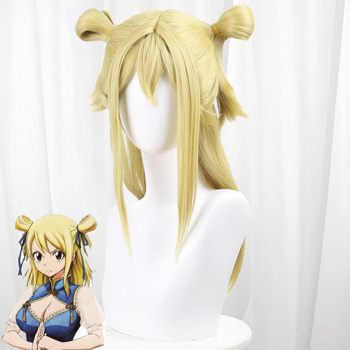 Fairy Tail Lucy Heartfilia Cheongsam Oriental Style Golden Cosplay Wig Wig - Tophatter Daily Deals