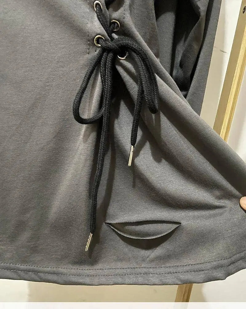 Fairycore Grunge Corset Dress Long Sleeve Women Aesthetic Y2k Fairy Goth Clothes Kawaii Bandage Bodycon Dresses Spring Autumn - Tophatter Daily Deals