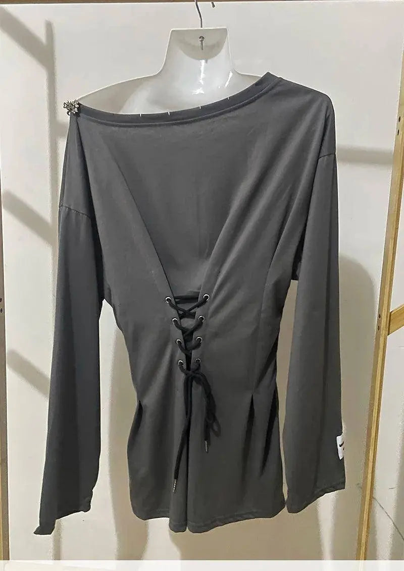 Fairycore Grunge Corset Dress Long Sleeve Women Aesthetic Y2k Fairy Goth Clothes Kawaii Bandage Bodycon Dresses Spring Autumn - Tophatter Daily Deals