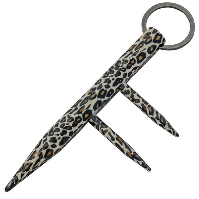 Leopard Triple Pointed Solid Steel Kubotan Self Defense Key Chain Impact Self Defense - Tophatter Daily Deals