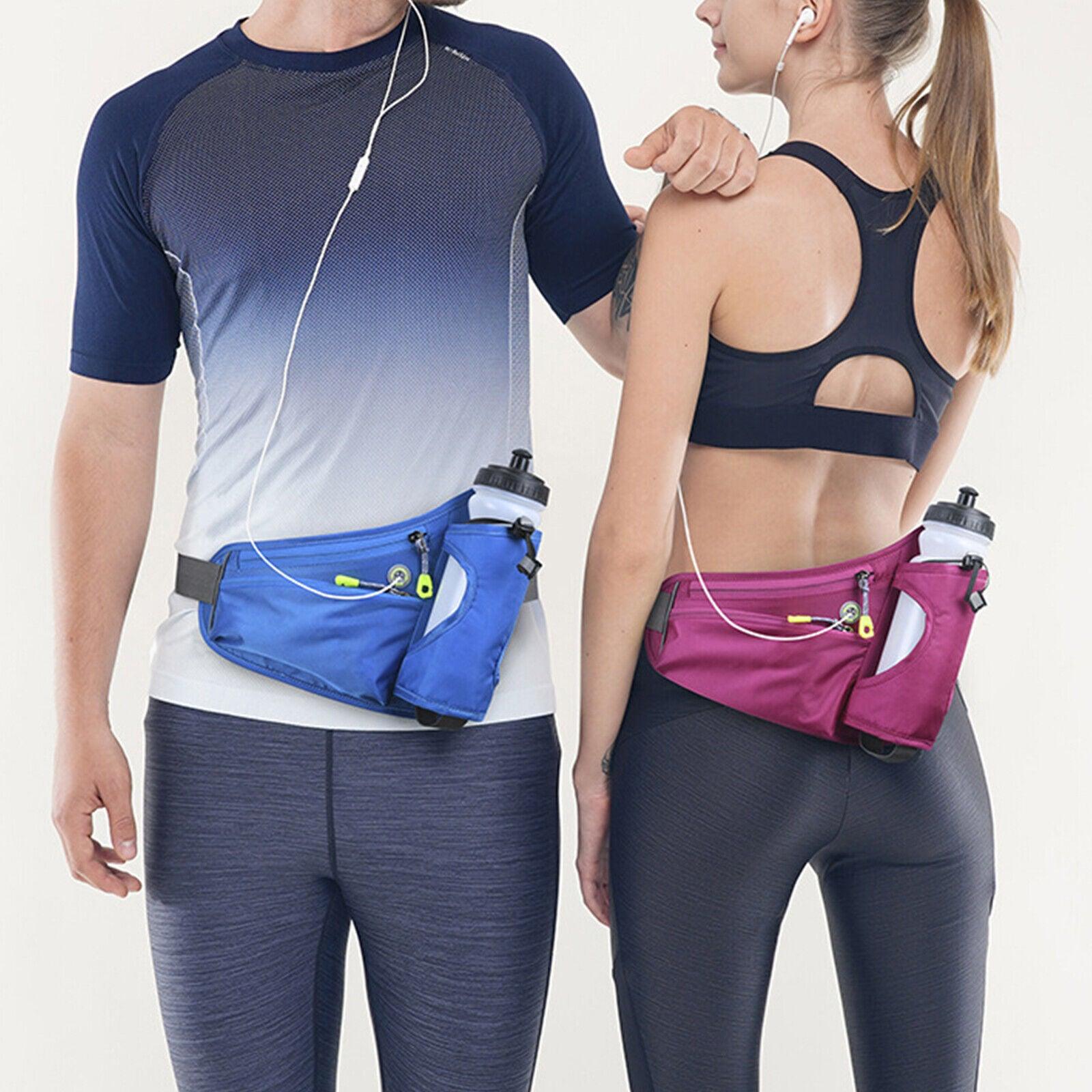 Running Belt With Water Bottle - Running Belt with Water Bottle Holder Waterproof Waist Bum Bag Sport Fanny Pack Exercise & Fitness - Tophatter Daily Deals