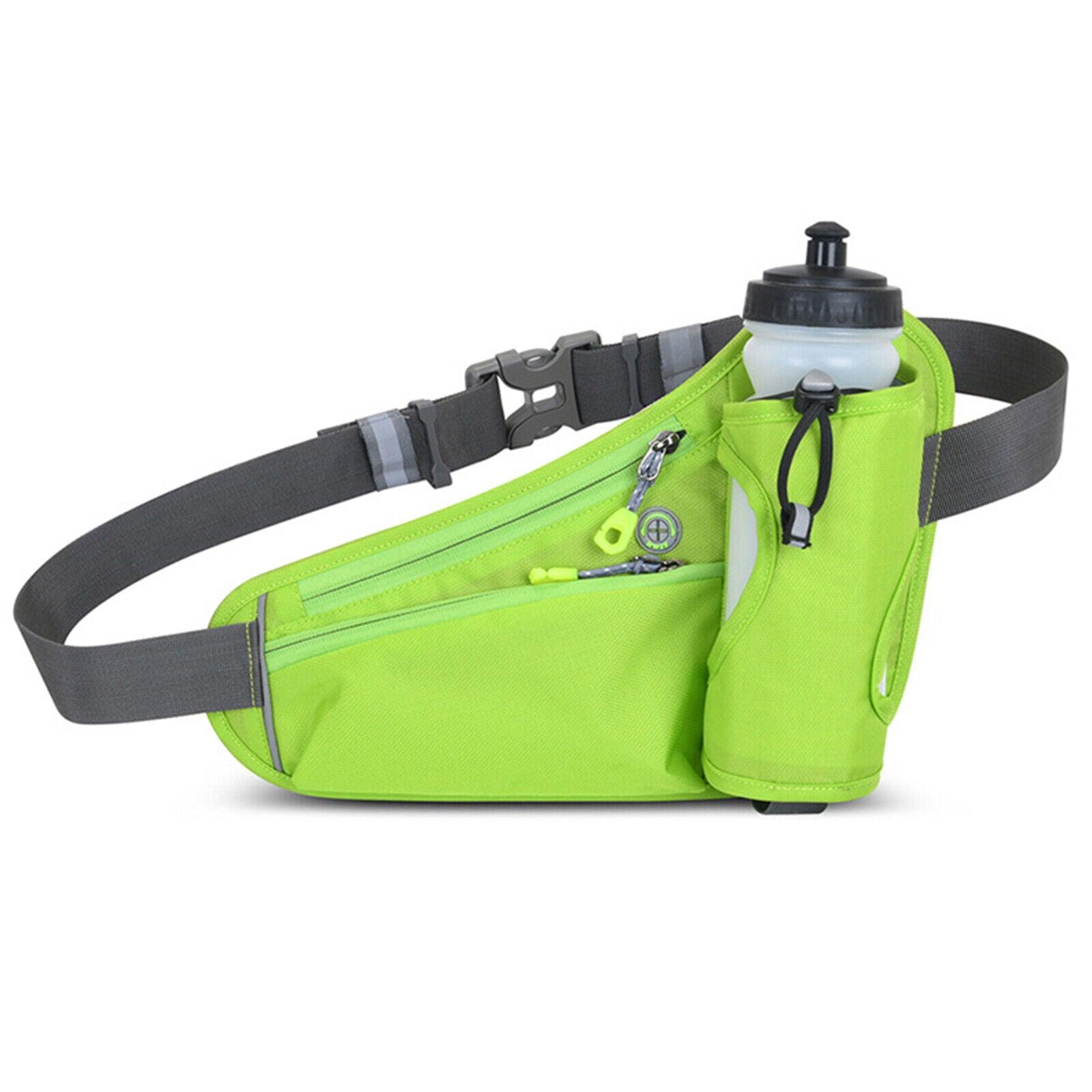 Running Belt With Water Bottle - Running Belt with Water Bottle Holder Waterproof Waist Bum Bag Sport Fanny Pack Green Exercise & Fitness - Tophatter Daily Deals
