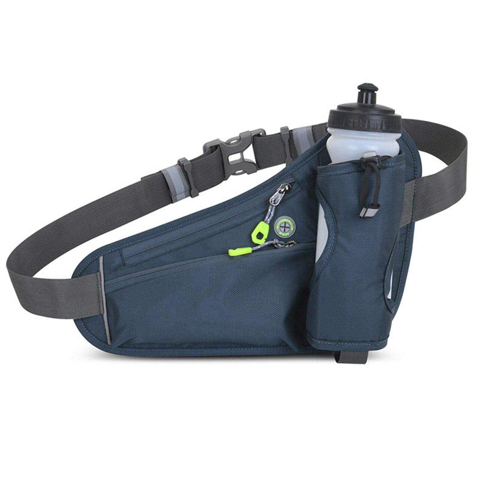 Running Belt With Water Bottle - Running Belt with Water Bottle Holder Waterproof Waist Bum Bag Sport Fanny Pack Grey Exercise & Fitness - Tophatter Daily Deals