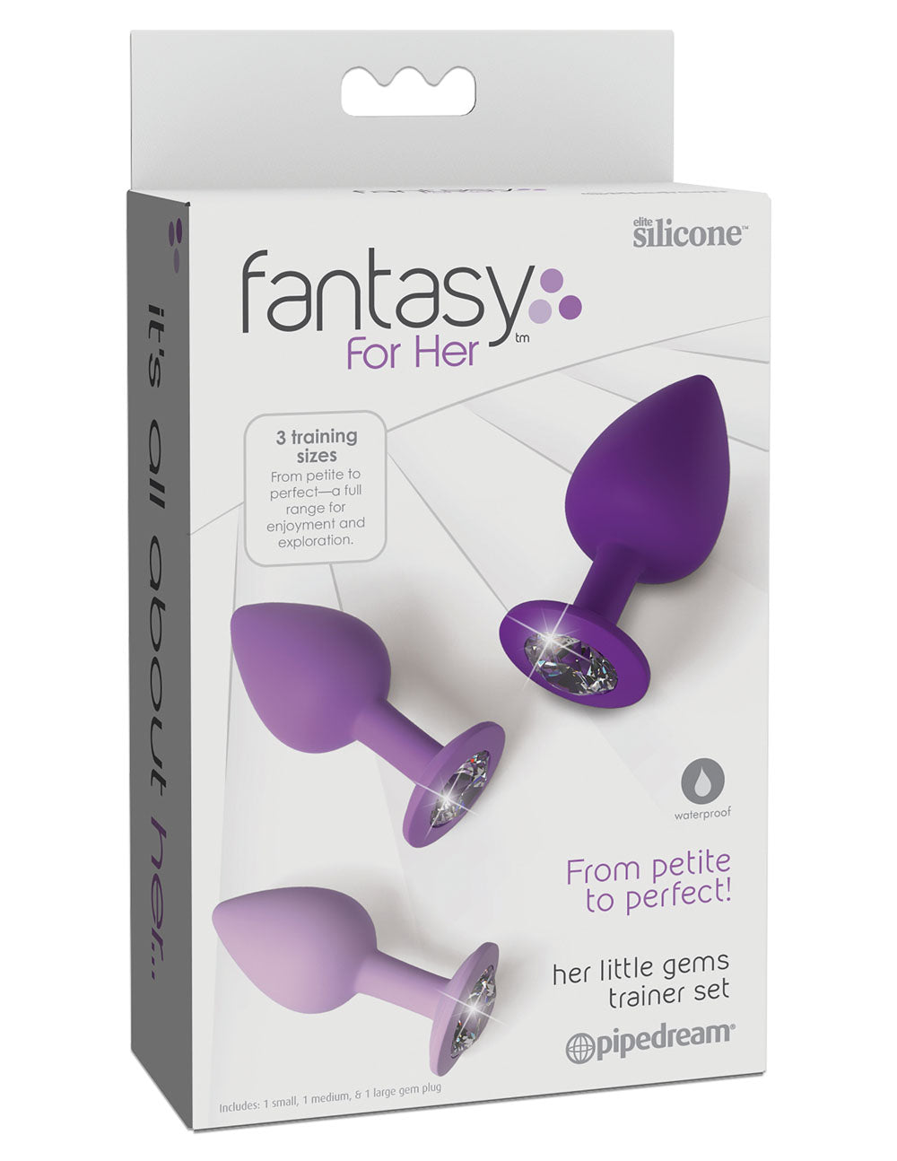 Fantasy For Her Little Gems Trainer Set Purple Set of 3 Sizes > Anal Range > Butt Plug Kits - Tophatter Daily Deals