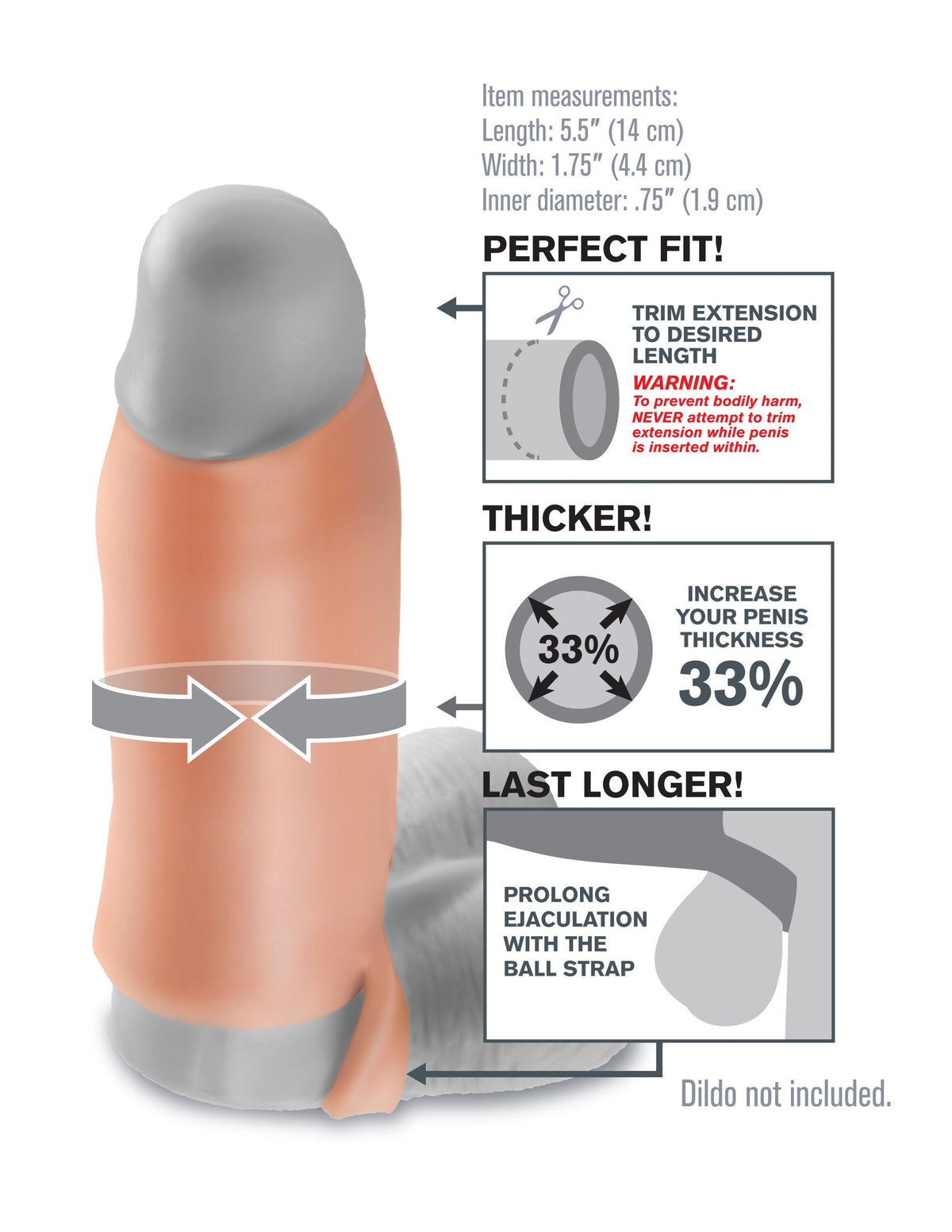 Fantasy X-Tensions Real Feel Enhancer – 5.5 Inch Erection Enhancer > Sex Toys For Men > Penis Sleeves - Tophatter Daily Deals