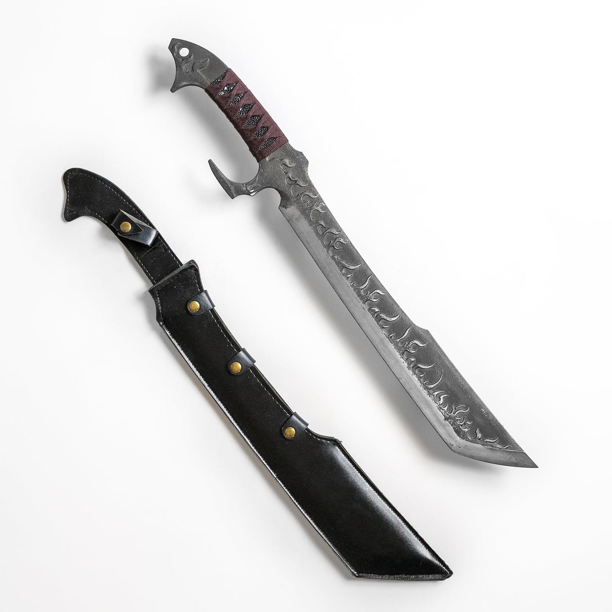 Fire and Steel - Fantasy Flame Demon Cleaver - Tophatter Daily Deals