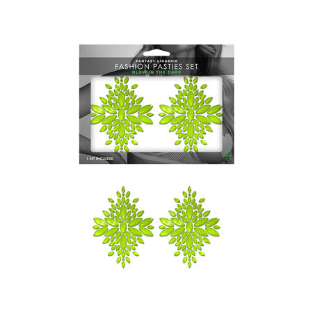 Glow In The Dark Neon Green Crystal Jeweled Pasties - Tophatter Daily Deals