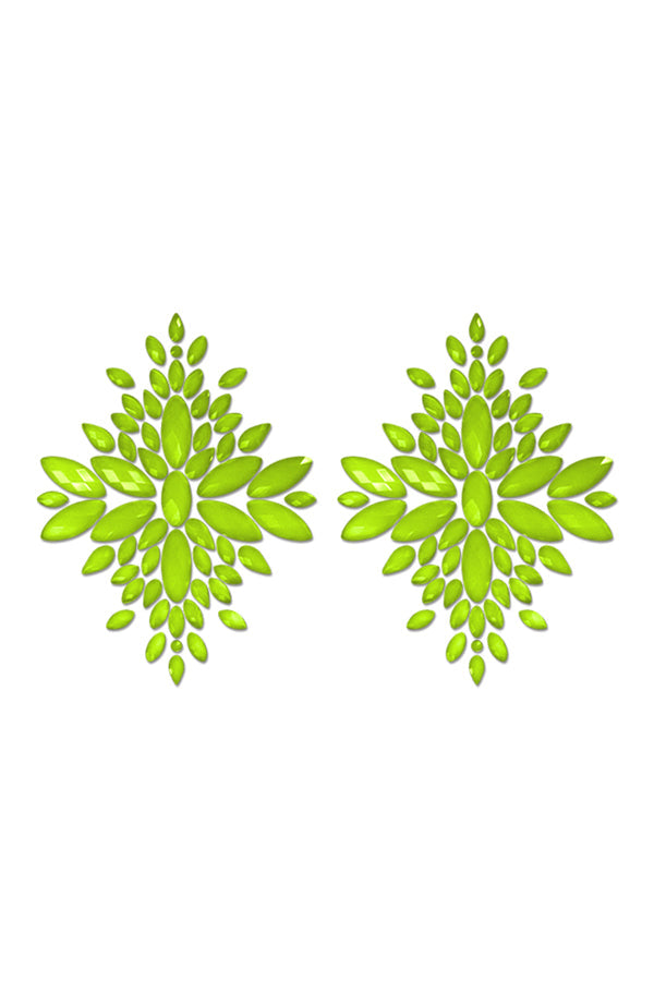 Glow In The Dark Neon Green Crystal Jeweled Pasties - Tophatter Daily Deals