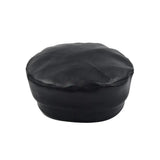 Fashion Unisex PU Leather Military caps Spring Autumn Sailor Hats for Women Men Black Grey Flat Top Captain Cap Travel Cadet Hat - Tophatter Daily Deals