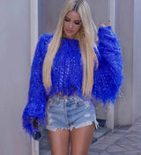 Fashion Y2k Colorful Warm Faux Women Fur Coat Black White Pink Plush Coat Female Jacket Fur Autumn Winter Shaggy Outerwear - Tophatter Daily Deals