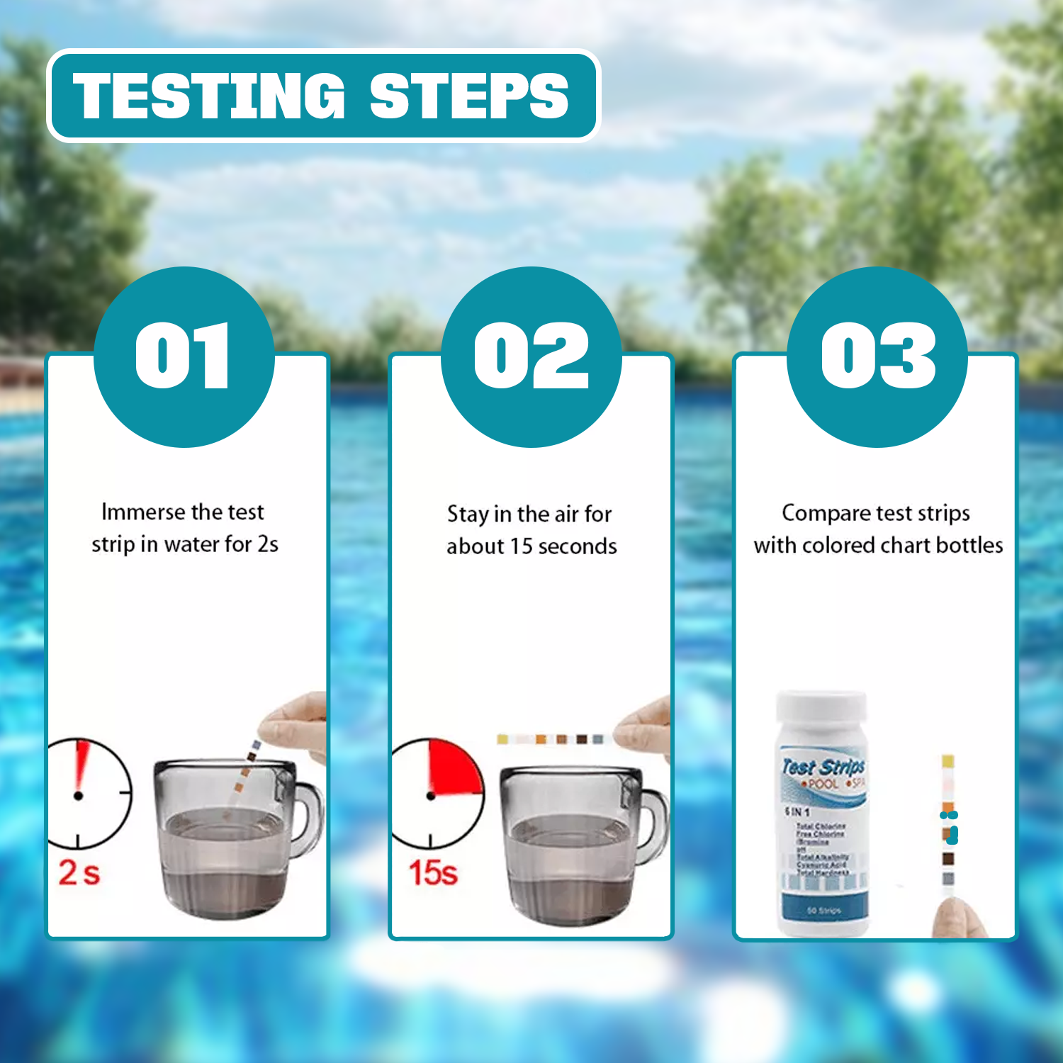 Swimming Pool Test Strips – 200PCS Chlorine Dip Test Strips Swimming Pool Water SPA Hot Tub PH Tester Paper Swimming pool test strips - Tophatter Daily Deals