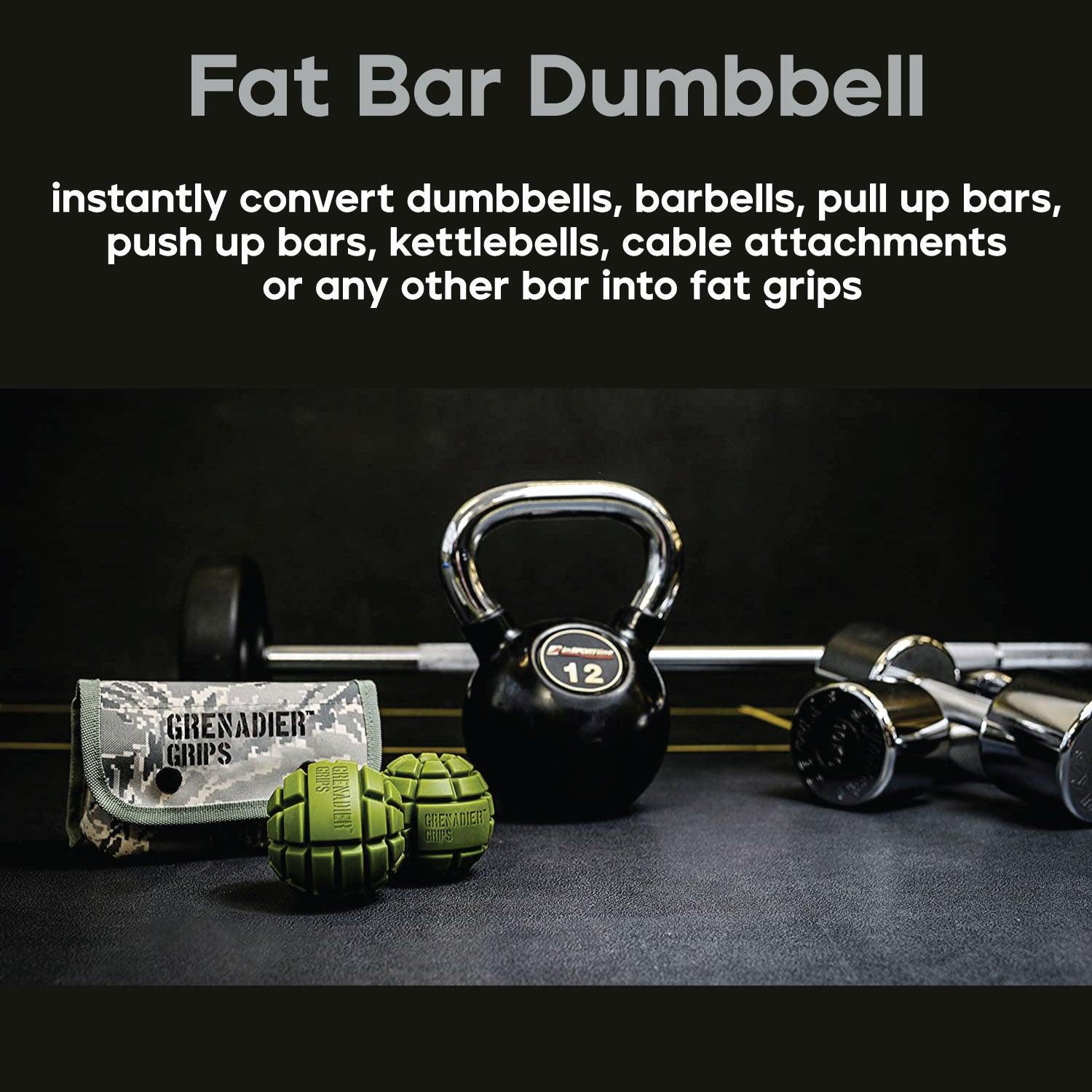 Grenadier Grips by Gunsmith - 2x Gunsmith Fitness Grenadier Grips Unique Fat Bar Dumbell/Barbell Grips For Huge Size Gains, Explosive Power Dumbbeells - Tophatter Daily Deals
