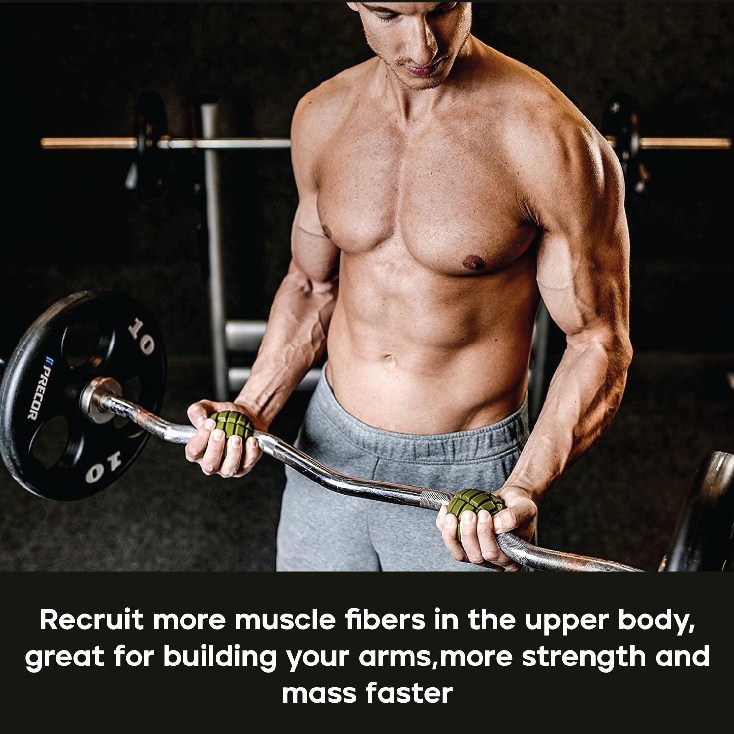 Grenadier Grips by Gunsmith - 2x Gunsmith Fitness Grenadier Grips Unique Fat Bar Dumbell/Barbell Grips For Huge Size Gains, Explosive Power Dumbbeells - Tophatter Daily Deals