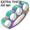 Fat Boy Extra Thick Buckle & Paperweight - Titanium Rainbow Knuckles Belt Buckle - Tophatter Daily Deals