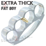 Fat Boy Extra Thick Large Knuckles Chubby Chunk Buckle - Asst. colors Silver Chrome Belt Buckle - Tophatter Daily Deals