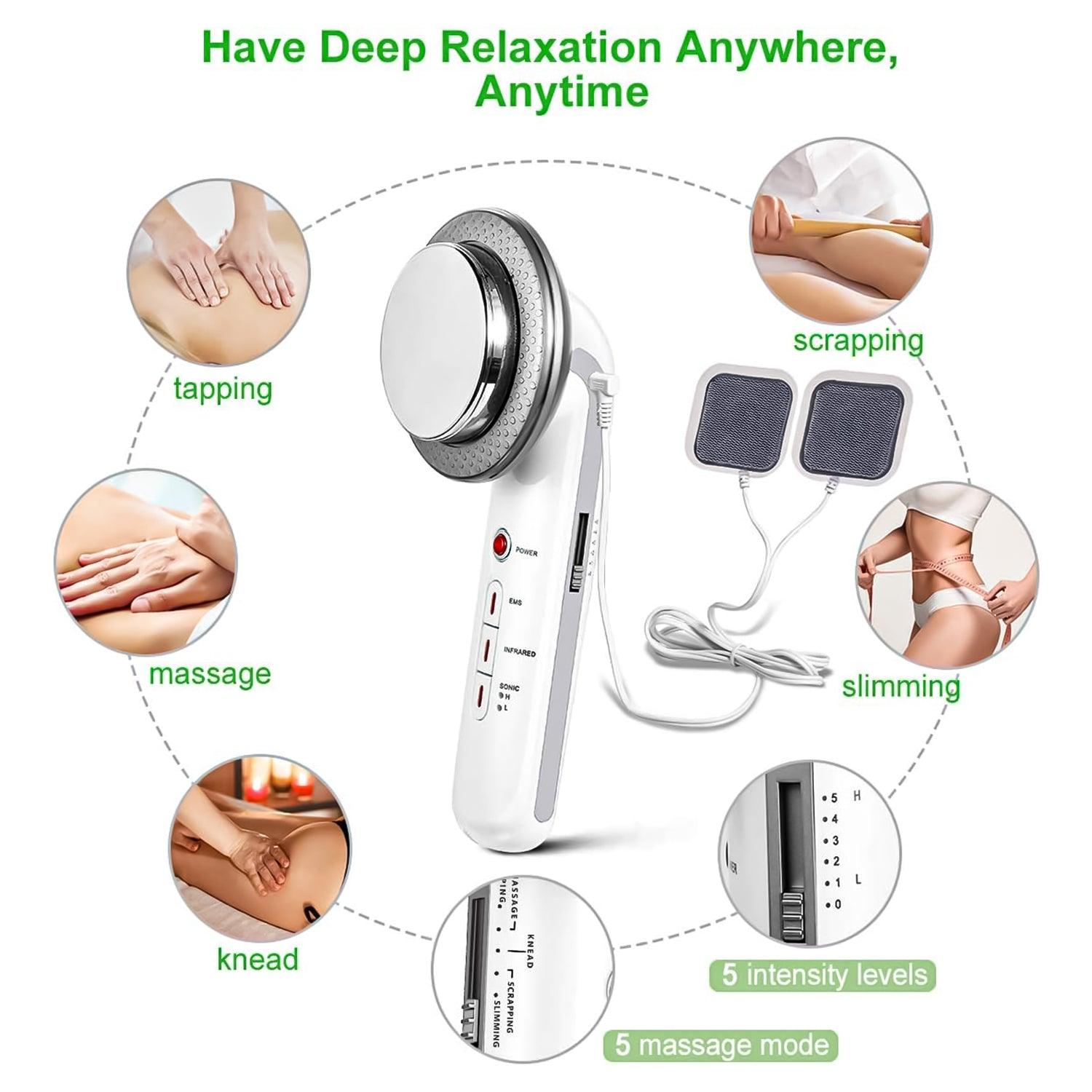 Fat Burner Machine - Body Slimming Massager EMS Machine Ultrasonic Cavitation Fat Burner 3in1 Therapy Health & Beauty - Tophatter Daily Deals